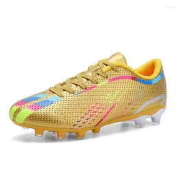 American Football Shoes Soccer for Men Gold Men's Boots Kids Training Race Outdoor Sneakers Sport liten storlek 33 45