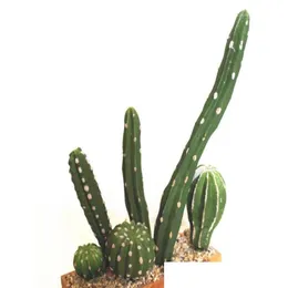 Decorative Flowers & Wreaths Artificial Lifelike Succents Cactus Mti Type Plastic Plant Garden Miniature Diy Home Living Room Office D Dhlp1