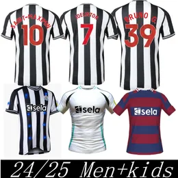 24 25 Bruno G. Jerseys de futebol 2024 Wilson Saint Newcastles Maximin Isak Uniteds Nufc Futebol Camisa em casa fora do terceiro conjunto de fãs versão do homem Kit Kids Kit