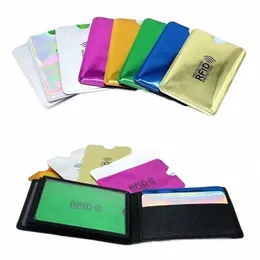Unisex Anti RFID -kort Holder Laser Aluminium Bank ID Kreditkort Cover Metal NFC Block Reader Lock Card Bag Card Protect Case 89lx#