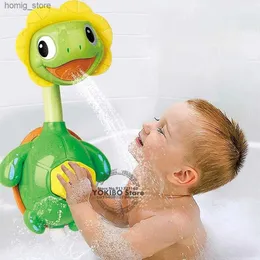 Turtle Baby Bath Toys Spray Cathing wanna Fontanna Zabawki Fontanne do dziecka Ręcznie prysznic Pływający wanna Basen Basen Łazienka zabawka dla dziecka Y240416