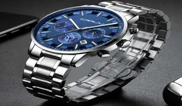 lmjli mens 시계 Crrju Top Luxury Sport Quartz 모든 강철 남성 시계 군용 캠핑 방수 크로노 그래프 relogio masculino5377827