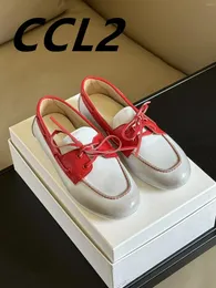 Casual Shoes 2024 Spring and Autumn Lace-up Sailing Exquisite Cowhide Loose Infusion Storlek 35-41