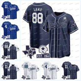 11 ميكا بارسونز CEEDEE LAMB COWBOYS Baseball Jersey Dak Prescott Trevon Diggs DeMarcus Laighton Vander Esch Tony Pollard Emmitt Smith