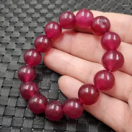 Strand Pomegranate Red Quartz Rock Jade Bracelet 12mm Round Beads
