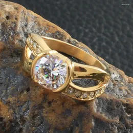 Ringos de cluster Jóias de anel de anel de aço inoxidável atacado de ouro para mulheres Presente de moda est bijoux en acier inoxidável femme rbjkbbbf