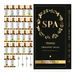 Pure Natural Essential Oils 22pcs Gift Box SPA Set for Skin Hair Care Bath Massage Perfume Soap Candle Making Diffuser Aroma Oil 240416