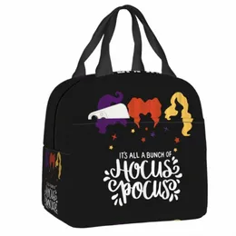 Halen Pocus Hocus Lunchbox Witch Hexerei Wärmekühler Essen isolierter Lunchtasche für Frauen Kinder wiederverwendbare Tasche Ctainer 53xx#