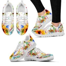 Casual Shoes INSTANTARTS Color Graffiti Design Lightweight Outdoor Cartoon Frog Pattern Comfortable Summer Breathable