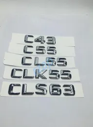 CAR الخلفي Trunk Emblem Badge Chrome Letters ملصق لـ Mercedes Benz AMG C CLK CLS C43 C55 CL55 CLK55 CLS638333390