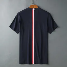 JL Round Neck T-Shirt Trendy Marke Rücken mittlerer Band Perle Mesh T-Shirt Rückenband Casual Shirt T-Shirt Männlich