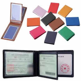 Solid Color Pu Leather Driver License Passport Holder Cover For Documents Busin Kreditkortshållare Mappen Travelplånbok K0px#