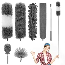 25m de limpeza extensível teto de espanador de penas de plumagem sofá -pó limpador de pó de piso Gap Bendable Brush Home Tools Homildes 240415