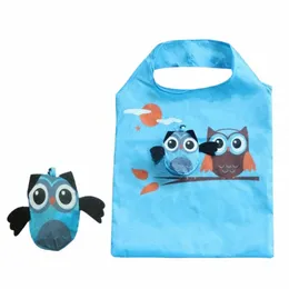 cute Animal Owl Shape Foldable Shop Bag Reusable Tote Hand Bag Portable Travel Shoulder Bag Folding Storage Bags Organizator F6lE#