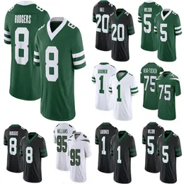 2024 Aaron Rodgers 5 Garrett Wilson Ahmad Sauce Gardner Football Jerseys Breece Hall Quincy Quinnen Williams Haason Reddick CJ Mosley Mark Gastineau Darrelle Revis