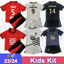 23 24 Stade Rennais Kids Kit Soccer Jerseys Traore Doku Bourigeaud Laborde Guirassy Sulemana Terrier Aguerd Bade Home Away 3 -й футбольные рубашки