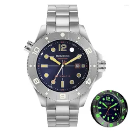 Relógios de pulso FeelNever Vintage 47mm de mergulho profissional Explore Sport Men Watches Mecânicos Automáticos 50Bar Sapphire Crystal Date AR