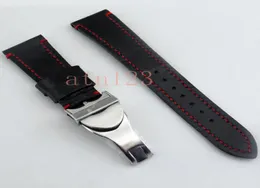 CORGEUT 22mm Black Watch Bands Genuine Leather Watch Strap WatchBands 190mm Watch Selp para homens Substituição de bandas com fivela P588074931