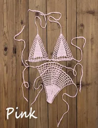 Micro bikini all'uncinetto fatto a mano G di perizoma spiaggia micro nuoto set di lingerie sexy 13 color3236999