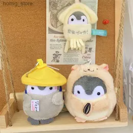 Chave -chave de punho de cartum saco de creme hamster mochila pinguim boneca de luta de pelúcia