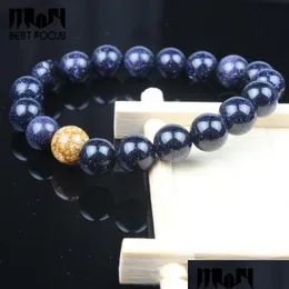 Beaded Fashion Natural Stone Bracelet Blue Sand 6Mm 8Mm 10Mm For Women Men Symbol Of Courage Christmas Gift Drop Delivery Je Dhgarden Dhvzm