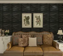 Art3d 50x50cm Black Wall Panels PVC Wave Board Textured Soundproof for Living Room Bedroom Pack of 12 Tiles2337855