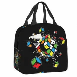 eksplodujący Rubix Rubiks Magic Cube Resuable Lunch Box Prezent Matematyka chłodnica termiczna jeść izolowana na lunch dzieci dzieci dzieci n2Ht#