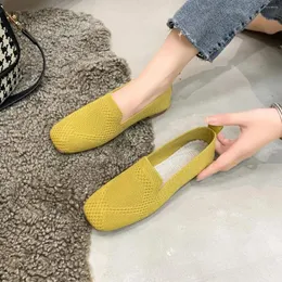 Casual Shoes 2024 Women's Flat Spring Summer Square Toe Mesh Daily Loafers Breattable Flats Driving Slip On Boat