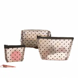 2023 New Heart Outdoor Persalized Transparent Cosmetic Bag Cosmetic Pouch 여행 주최자 지퍼 해변 메이크업 여성 가방 Q1an#