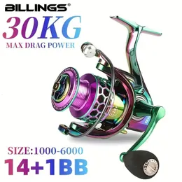 Billings SK 10006000 Series 50 147 1 Gear Ratio 22lb Max Drag CNC Metal Rockerspinning Fishing Reelfor Freshwater Saltw 240408