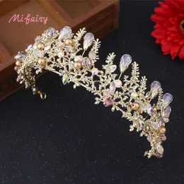 Gold Princess Headwear Chic Bridal Tiaras Accessoires atemberaubende Kristalle Perlen Hochzeitstiaras und Kronen 15 5 5 cm H88274a