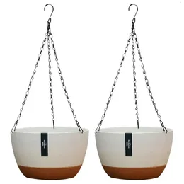 2 Sets Hanging Blumentopf kleine Körbe Pflanzen im Freien Pflanzbehälter Pflanzgefäß Blumenpothalter Pflanzenhalter 240409