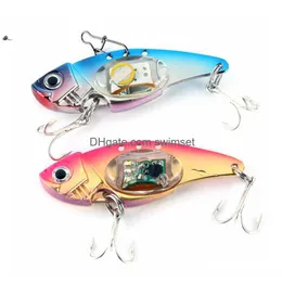 6 peças LED Light Fishing Lure Treble Hook isol de lâmpada eletrônica Tackle Fish Drop Plashing Drop Deliver