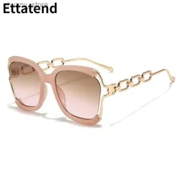 Sunglasses 2023 New Fashion Square Oversized Sunglasses for Women Brand Designer Sun Glasses Ladies Trending Product Shades UV400 Eyewea Y240416