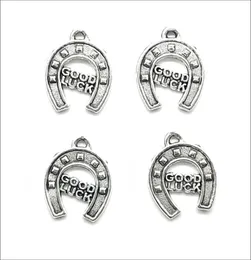 Lot 100pcs Good Luck Horseshoe Antique Silver Charms Pendants For Jewelry Making Bracelet Necklace Earrings 1417mm DH08494089588