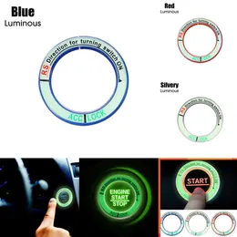 2024 Luminous Ignition Button Sticker Car Styling Circle One-Click Start Button Decoration Key Cover Switch Ignition Keyring Decor