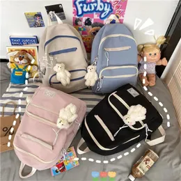 Backpack Fashion Multilayer Nylon Schoolbag Harajuku Mädchen Kawaii große Kapazität Reisetasche einfache lässige Frau