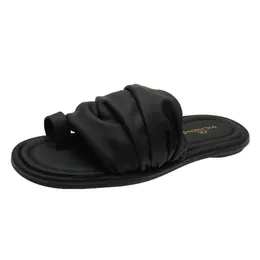 Designerskie sznurki Slajdy Slajdy Sandały Sandały Silver Black Women Fashion Flip Flops Scuffs Rozmiar 35-40 gai