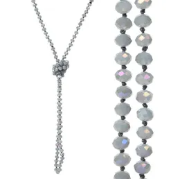 8 mm langen Strangknoteta -Glas -Perlen -Halsketten funkelnde handgefertigte Multi -Schicht -Strang -Statement -Halsketten mit Knoten zwischen 6423257