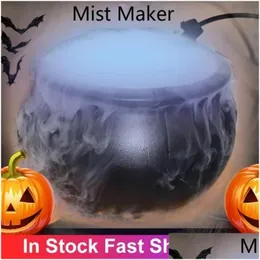 Party Masks Halloween Witch Pot Smoke Hine Mist Maker Fogger Water Fountain Fog Changing Prop Diy Decorations 230802 Drop Delivery H Dhpgj