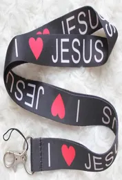 Mobiltelefone Träger Zauber 20pcs Ich liebe Jesus Anime Cartoon Mobile Lanyard Schlüsselketten -ID -Karten Hänge Seilschlangen Hals Anhänger Geschenke AC48955543