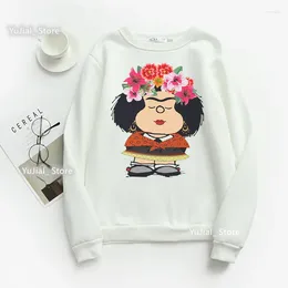 Damen Hoodies Funny Mafalda Cartoon Sweatshirt Frauen Kleidung 2024 Harajuku Kawaii Mädchen Langarmed Winter Tracksuit Femme