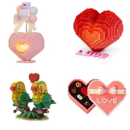 Mein blutiger Valentinstag Mini findet schöne Valentinstag Freund Ziegelblumenmodell Build -Kit Spielzeug Erwachsener Block Mi -Blume Girlande Interaktives Spielzeug für Kinder Weihnachten