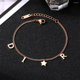 Bağlantı bilezikleri ifmia Kore moda mektubu yıldız kolye bilezik kadın basit vintage paslanmaz çelik lüks mücevher aksesuarları