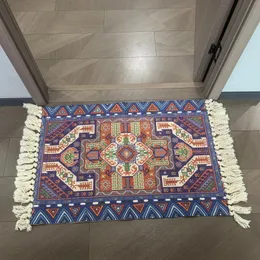 Tapetes boho não deslizam tapete interno para quarto de estampa de carpete de baixa estampa de estampa de sotaque angustiado