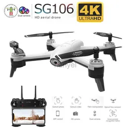 Drohnen SG106 WiFI 4K Kamera Optischer Fluss 1080p HD Dual Camera Luftvideo RC Quadcopter Flugzeug Quadrocopter Toy 240416