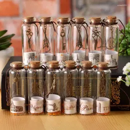 Garrafas 12pc Vintage Glass Bottle Home Decoration requintado Cork Drifting DIY Decoração de festa de casamento desejando presentes pendentes