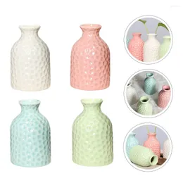 Vasos 4pcs Little Ceramic Vase Conjunto de pequenas flores decorativas de uma garrafa de flor kebana decoração floral para curta