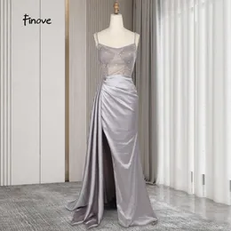 Sukienki imprezowe Finove 2024 PROM PROM Z PEARLS SPAGHETTI PISK Podzielone suknie Seksowne dla kobiet