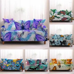 Stuhlabdeckungen Butterfly Print Elastic Sofa Cover Weihnachten Weihnachten All-inclusive Couch Stretch Sectional Slipcover Home Decor 1-4 Sitz